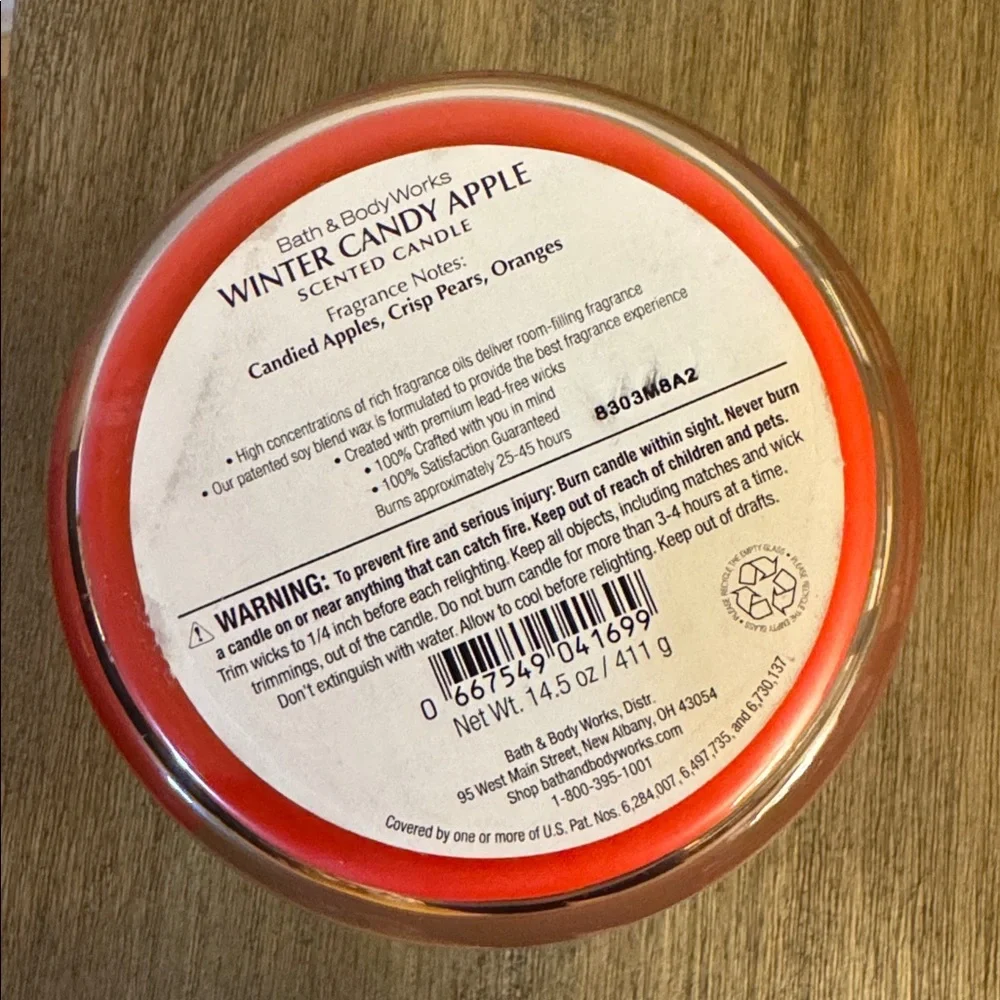 Bath & Body Works Winter Candy Apple Red Candle - Picture 5 of 9
